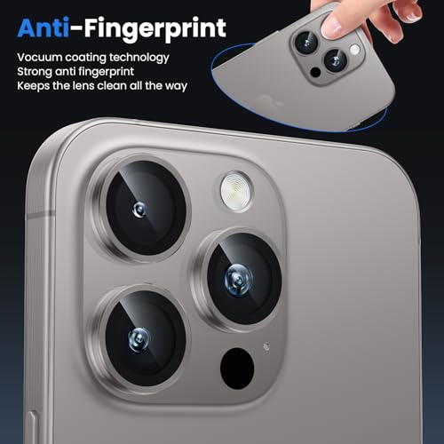 WSKEN iPhone 16 Pro Max/iPhone 16 Pro için Kamera Koruması - 9H Sertlik Çizilmeye Dayanıklı Kabarcık İçermez, HD Sertleştirilmiş Kamera Metal Cam Panzer Koruma Cam Ekran Koruyucu Folyo, Cep Telefonu