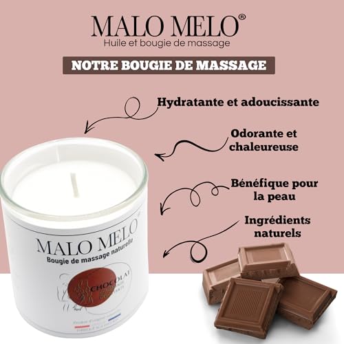 Bougie de massage chocolat et huile érotique comestible