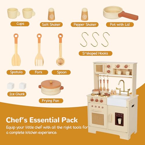 Leeshyah SAIPO001 Play Kitchen For Kids, Wooden Play Kitchen Set thumb #4