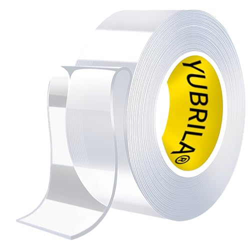 Yubrila 1 ROLL,Double Sided Tape Heavy Duty,Strong Sticky Nano Adhesive Mounting Tape for Walls Decor Photo Frame Picture Poster Hanging Strips Crafts