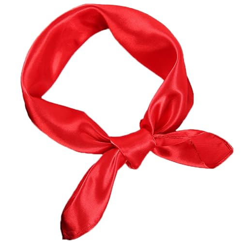 Chiffon Scarf Square Silk Neck Scarf Handkerchief Retro Ribbon Scarf for Women Girls Halloween Cosplay Costume