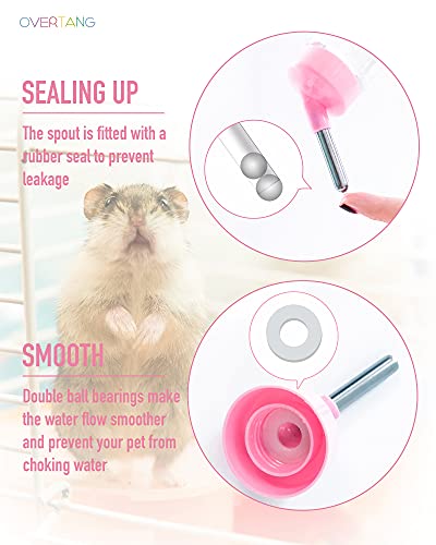 Guinea Pig Water Bottle, Small Animal Water Bottle No Drip, Overtang 2 In 1 125Ml Rodent Pet Water Bottle No Drip For Cage Hanging Water Feeding Bottles Auto Dispenser For Hamster Guinea Pig Rabbit #TOP2