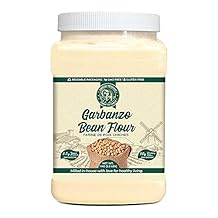 Garbanzo Bean Flour by Green Heights, 2.2 Pound Jar 1 KG Rich Protein Source/ Makes Delicious Vegan Omelets GMO FREE Freshly Milled in USA Low Glycemic Index 23 servings approx.