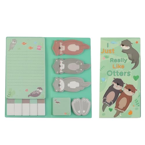 440 Stück Otter Haftnotizen, Cartoon Selbstklebende Klebezettel, Süße Haftnotizen Kinder, Klebezettel zum Beschriften, Otter Geschenk für Faultier Liebhaber Studenten