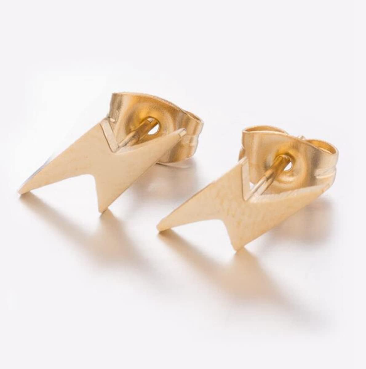 3 Pairs Lightning Stud Earrings for Women Men Stainless Steel Gold Silver Black Lightning Stud Earrings - Image 8