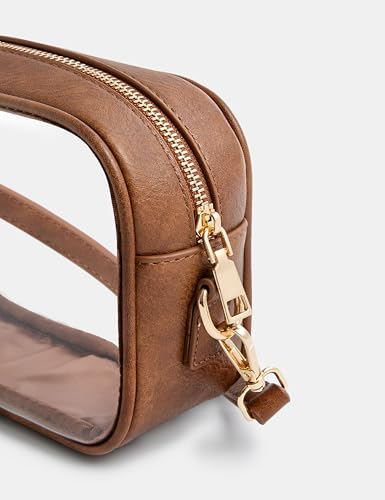Image of Yarnic Clear Bag Stadium Approved, PVC Transparent Crossbody Purse Small Clear Crossbody Bag with Adjustable Shoulder Strap