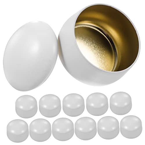 HAPINARY 12pcs Metal Candle Jar DIY Scented Candle Making Supplies Round Tin Box