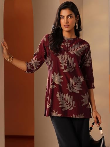 Image of Libas Printed Silk Blend Straight Kurti Suit