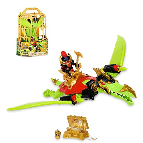 TREASURE X - Pterodactylo Dino Dissection, un disosaurio verde de 15 cm para diseccionar, en jaula con un muñeco y accesorios, con una sorpresa en el interior y 8 tesoros diferentes Famosa (TRR49000)