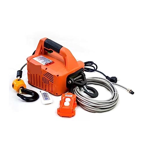 Elektrische Seilwinde, Tragbare elektrische Winde, 500 kg, 7,6 m, tragbare elektrische Winde, Handwinde, Traktionsblock, elektrisches Stahldrahtseil, Hebezeug, Abschleppseil,für PKW LKW Boot(White)