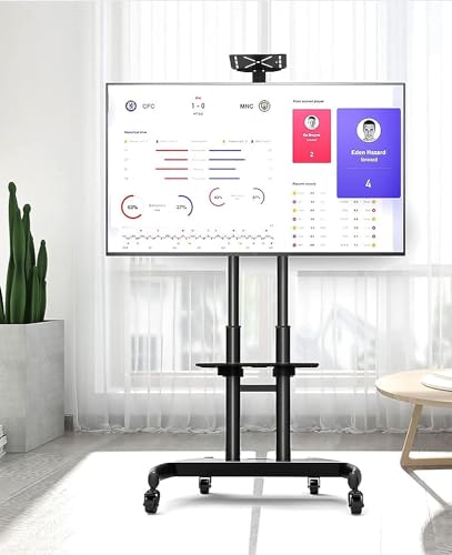 Soporte móvil para TV, carrito con ruedas para TV miniatura 4