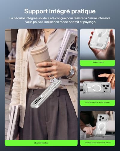 Belkin Magnetic Clear Series Case + Kickstand iPhone 17 Pro - vue 5