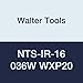 Walter Tools NTS-IR-16 036W WXP20 Carbide NTS Threading Inserts, Internal Thread, Full Profile, Whitworth (Pack of 10)