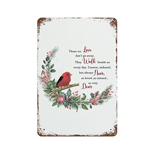 Panneau en métal cardinal plaque commémorative Those We Love 30x45cm extérieur