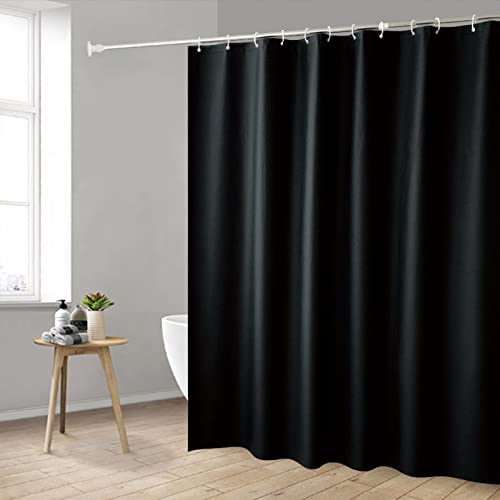 Tikabc Shower Curtain Liner, Black Peva 4G Lightweight Shower Liner, Plastic Waterproof Shower Curtains, 72X72 Inch With 12 Grommet Holes 3 Large Magnetic Weights And 12 Hooks(Black) #TOP1