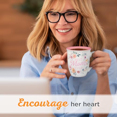 Taza de cerámica blanca y rosa 14 oz con mensaje inspirador miniatura 3