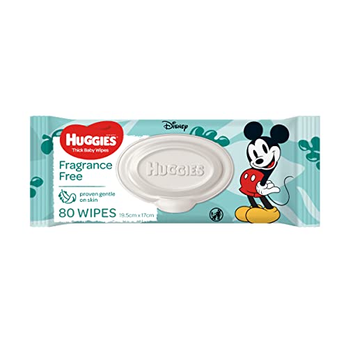 HUGGIES Thick Baby Wipes Fragrance Free 80 Wipes