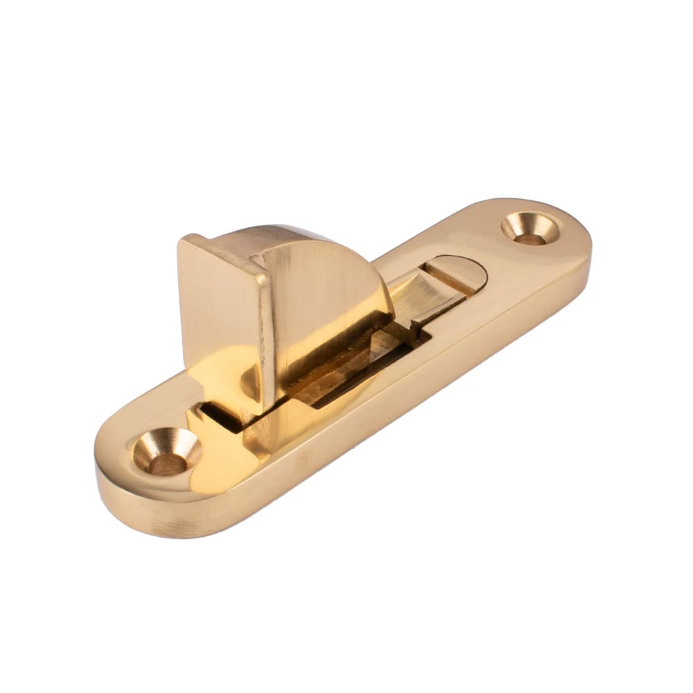 Sash Heritage Polished Brass Solid Cast Brass Metal Sliding Sash Window Weekes Stop With Radius Ends