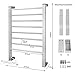 ELEGANTLIFE Electric Towel Warmer for Bathroom, Heated Towel Rack with Timer & Auto Shut-Off, Freestanding or Wall-Mounted Aluminum 8-Bar Design for Towels and Bath Sheets