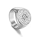 HCMA Anello Vichingo Segreto dell'universo Sigillo dell'anello da Uomo Wicca I Sette arcangeli Solomon Kabbalah Talismano Anelli in Acciaio Inossidabile