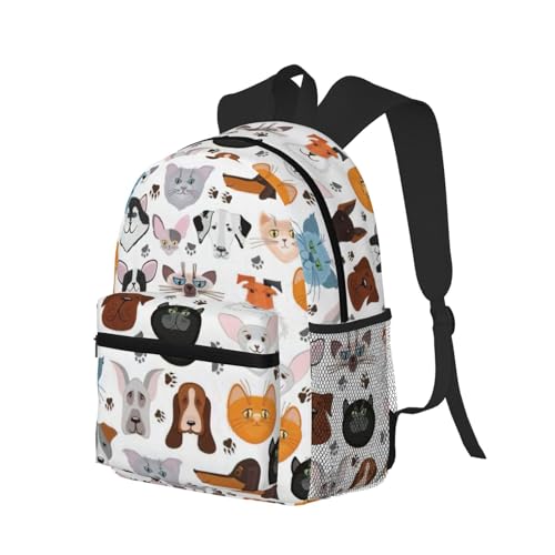 BREAUX Cartoon Cat And Dog Print Lightweight And Comfortable Duffel Bag, Casual Daypack, Multipurpose Backpack2
