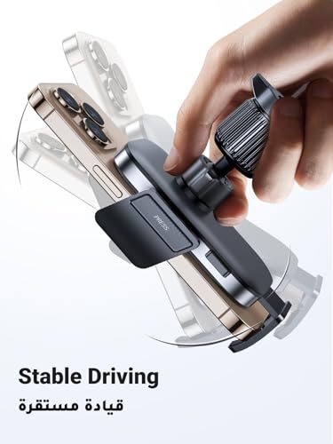 UGREEN Car Phone Holder Car Mount, [360° Rotation for Air Vent], [One-button Release], Strong Metal Hook Mobile Holder, Fit for iPhone 17/16/15/14, Samsung S25/24/23, 4.7-7.2" Smartphone Accessories