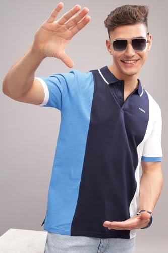 Image of ADRO Men's 100% Cotton Regular Fit Polo T-Shirt