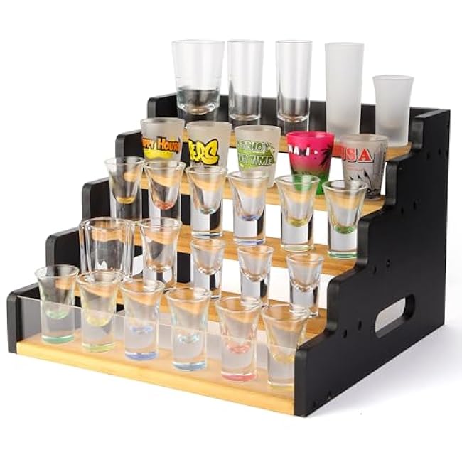 Acrylic 5-Tier Baffle Shot Glass Display Rack