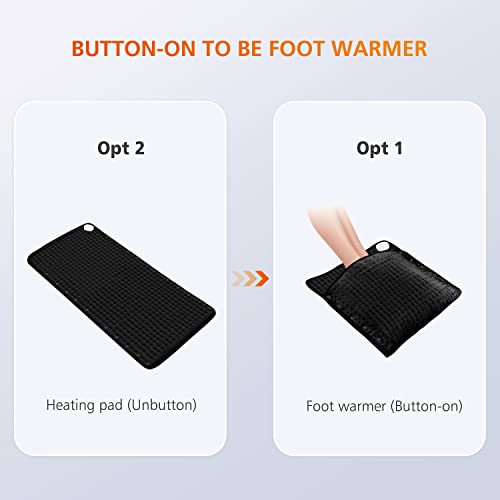 Snailax Heating Pad For Back Pain Relif, 6 Temperature Settings & Auto Shut Off,17”X33”,Washable Heat Pads For Abdomen,Feet,Back,Cramp, Under Desk,Office,Home(Black) #TOP3