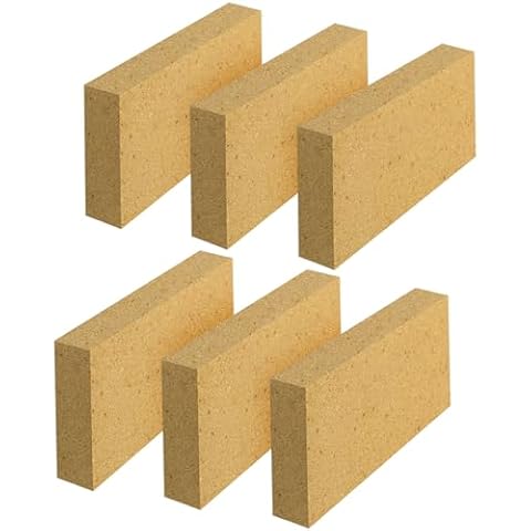 Sekcen 6 Pack Fire Brick for Fireplace Pizza Oven Fire Bricks for Wood Stove Forge Fire Pit Kiln Refractory Bricks Cover
