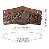 HiiFeuer 2 piece Viking Embossed Faux Leather Cuff Bracelet, Norse Retro Wristband, Nordic Mjolnir Vegvisir Pattern Cuff Bangle Bracelet.(Mjolnir Brown) #5