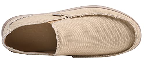 Mens Canvas Shoes Slip On Loafers Deck Shoes Walking Lightweight Causal Slip-ons3