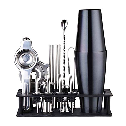Kit bartender 17 piezas acero inoxidable con soporte miniatura 1