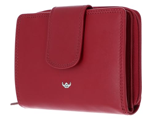 Porte-monnaie RFID Golden Head contre le piratage des cartes en cuir rouge