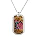 GRAPHICS & MORE Geometric Tyrannosaurus Rex Dinosaur Aztec Mayan Style Military Dog Tag Pendant Necklace with Chain
