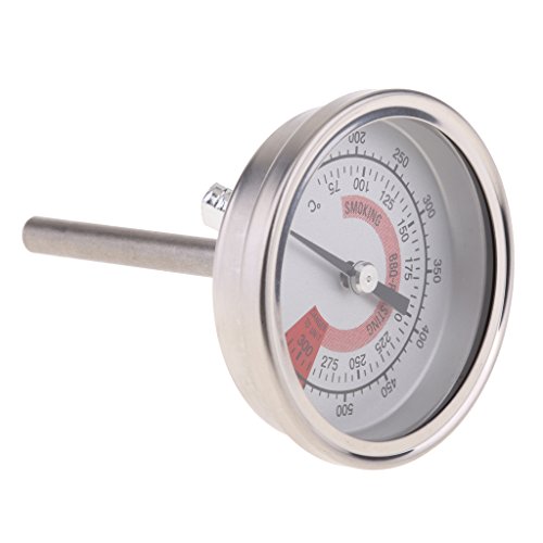 Homyl Termômetro de grelha de forno de aço inoxidável com visor duplo para churrasco de carne 75°C –