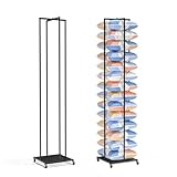 Gtouse Pillow Display Rack, 77in Floor Standing Throw Pillow Storage Rack for Retail, Metal Ajustable Throw Display Stand with Wheels, Pillows Cushion Organizer Shelves for School Household Use