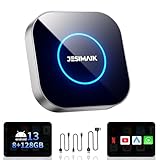JESIMAIK CarPlay AIボックス UHDlite 車内で動画視聴 画面任意分割 Android13.0ワイヤレスアダプター CarPlay/Android Auto搭載 Appインストール 4GLITE通信 SIM/TFカードスロット 512GB拡張 GPS内蔵 SM6225高性能チップ アルミ合金筐体 ヒートシンク 高速 安定 自動接続 小型 98%以上車種対応可能 8+128G