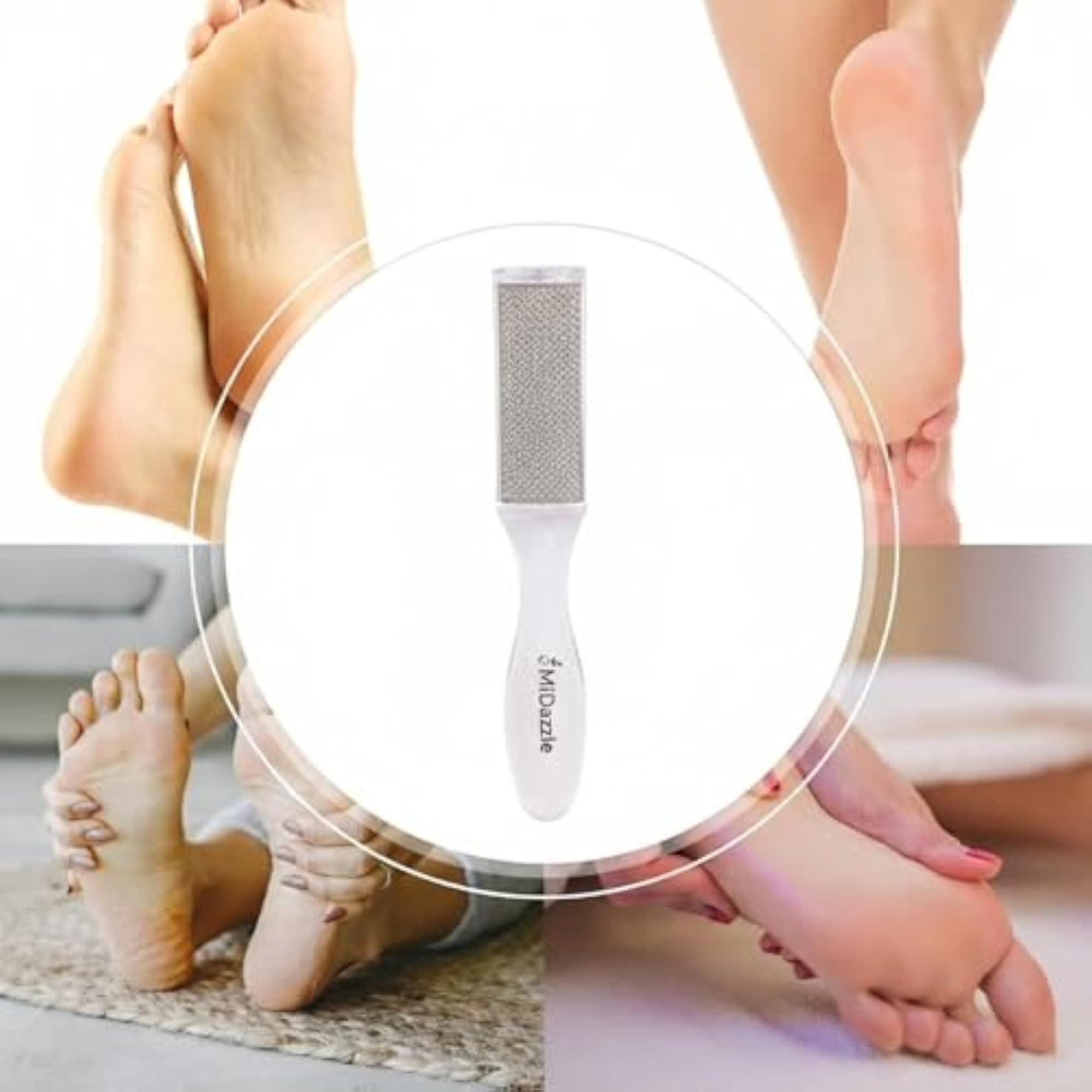 Midazzle Crystal Foot Scrubber with Organic Loofah, Set of 2