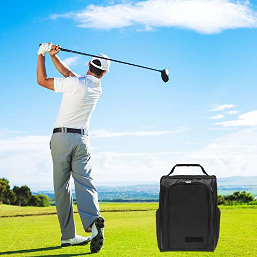 Bestfire Golf Shoe Bag For Men And Women, Zippered Design Shoe Carrier Bag With 2 Side Pockets Large Storage Space Shoe Bag For Golf, Basketball, Baseball, Tennis(Black) #TOP6