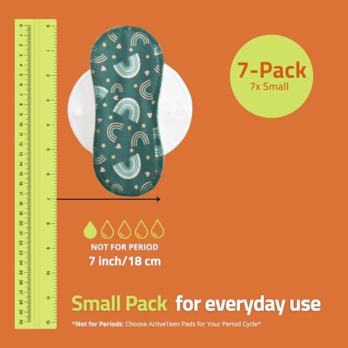 Image of Non-Slip, Organic Cotton Reusable Panty Liners for Teen Girls (Small 7-Pack) - 100% Breathable & High-Temp Washable Cloth Panty Liners for Vaginal Discharge - Gentle on Skin, Stay Fresh & Dry Daily
