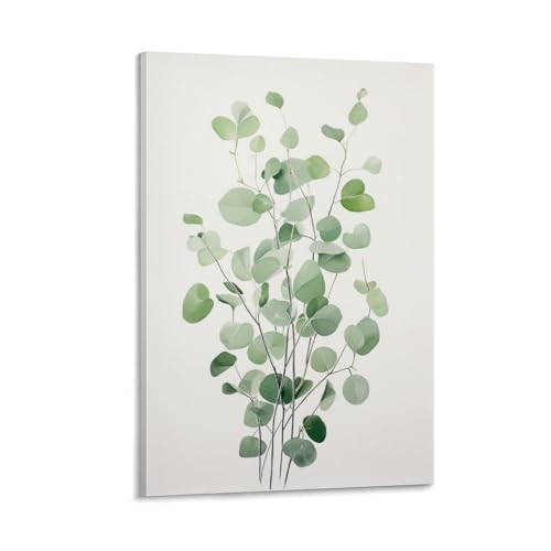 Impression sur toile moderne eucalyptus vert tropical rustique 60x90cm