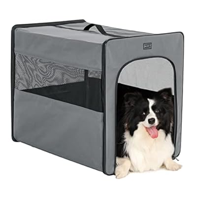 Petsfit Dog Crate Large Lightweight,Durable and Ventilation,Collapsible Fabric Extra Large Dog Crate with Fleece Mat