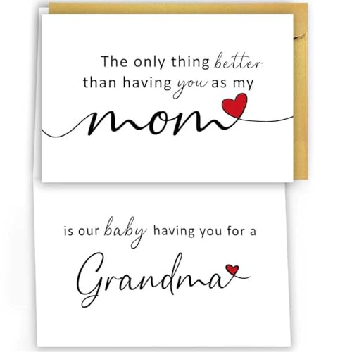 Pregnancy Announcement Card for Mom Mother Stepmom, Grandma Baby Announcement Ideas Card, Pregnancy Revel Cards for Mom Mommy, New Baby Reveal Cards for Grandmother to be, Baby Announcement Gifts