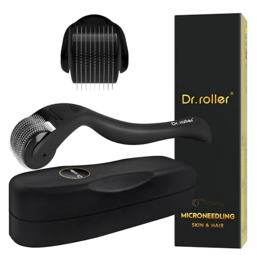 Dr.roller Bartroller 0,5 mm, Derma Roller Haare, Bartroller Bartwuchs, Microneedling Roller, Derma Roller mit 540 Mikro Titan Nadeln für Gesicht, Kopfhaut, Haarverlust, Narben