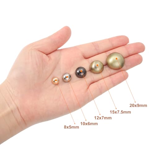 sourcing map 10 Sätze 10x6mm Runde Nieten Taschenfüße Pilznieten Metallnieten Nieten mit Schraubverschluss, Solide Rundkopf Ledernieten Schraubnieten Hohlrundkopf Ledernieten Silber