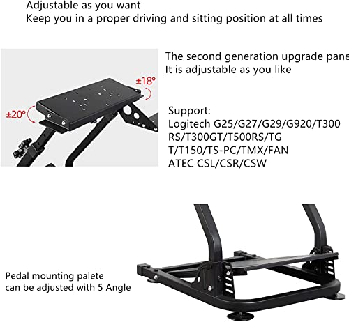 Xfeagle Tilt Adjustable Steering Racing Ergonomic Steel Wheel Floor Stand for Logitech G29 Gaming Wheel- Supporting G920 G27 G25 Thrustmaster T500RS, T300RS, TX Ferrari F458 Fanatec PS4 Xbox PC(Black)
