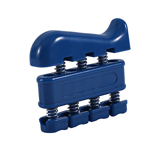 IKAAR Hand Exerciser, Finger Exerciser Hand Grip Strengthener, Spring-Loaded, Finger-Piston System, Isolate and Exercise Each Finger, for Musician, Rock Climbing and Therapy Blue