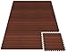 Sorbus 48Sq. Ft. Wood Grain Floor Tiles Foam Mat EVA Interlocking Mats Tile 3/8-Inch Thick Flooring Wood Puzzle Exercise Mats w/Borders - Home Playroom Basement, Apartment, Trade Show, Baby, Dance