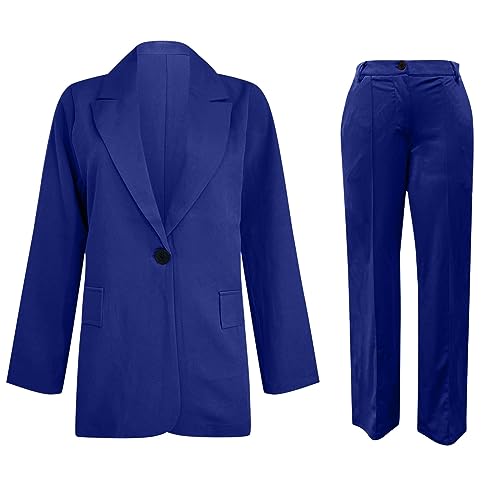Firzero Women Plus Size 2 Piece Business Casual Outfits Long Sleeve Open Front Lapel Collar Blazer Pants Set Work Pant Suits3